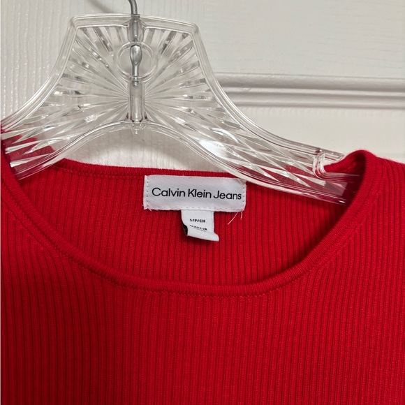 Calvin Klein Jeans Red Ribbed Sweater - Picture 3 of 5